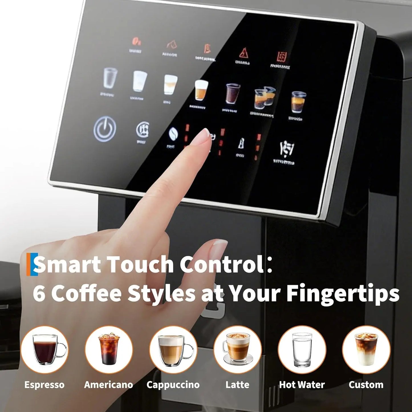 Acekool Fully Automatic Espresso Machine With Detachable Milk Frother