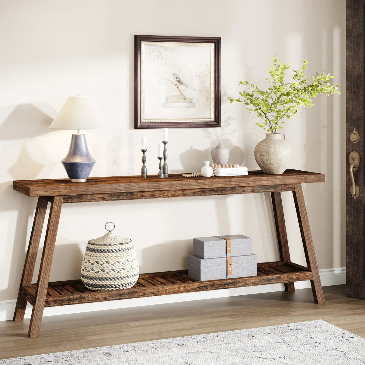 Tribesigns Wooden Console Table For Entryway With Storage