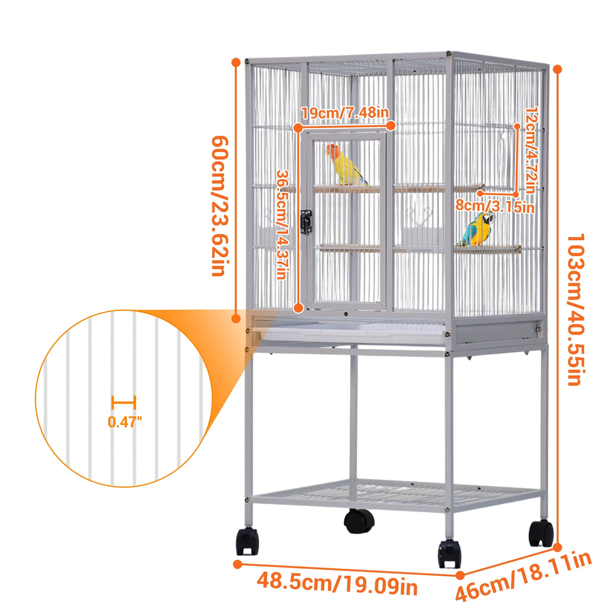 Metal Small Animal Cage With Wheels And Removable Tray