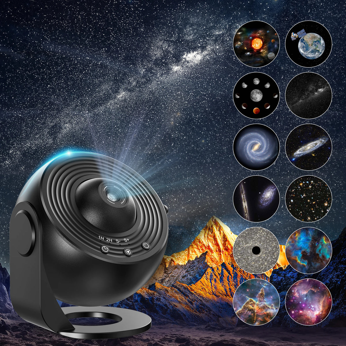 Aiopp Planetarium Star Projector With Rotating Galaxy Display And Timer
