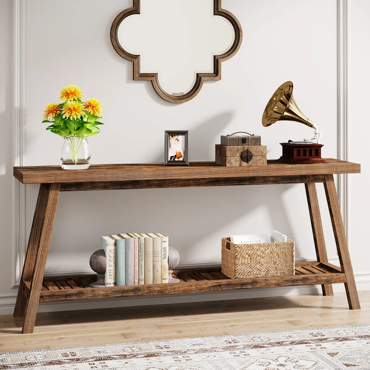 Tribesigns Wooden Console Table For Entryway With Storage