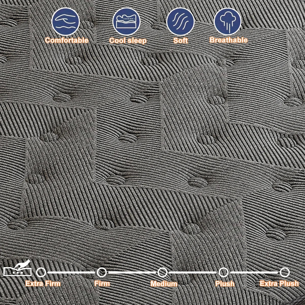 Layroad Gel Memory Foam Mattress With Cooling Support And Pressure Relief