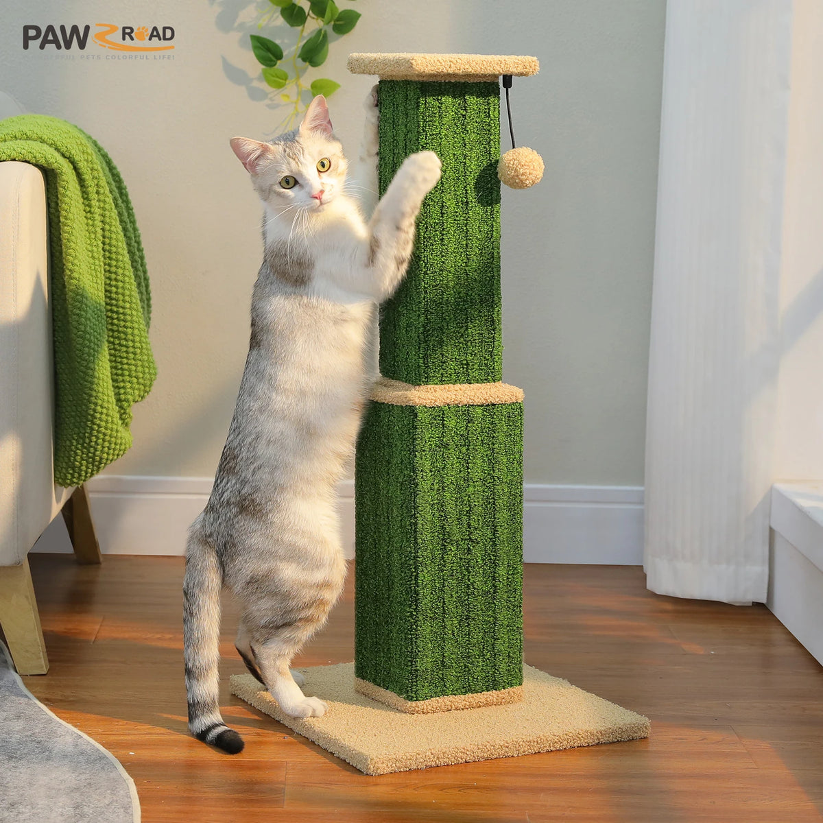 PAWZ Road Tall Cat Scratching Post With Sisal Ball