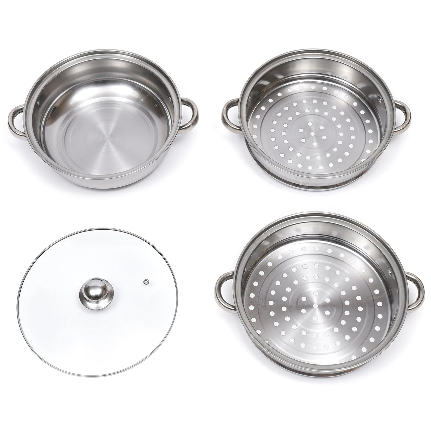 Stainless Steel Triple Layer Steamer Pot For Gas Stove