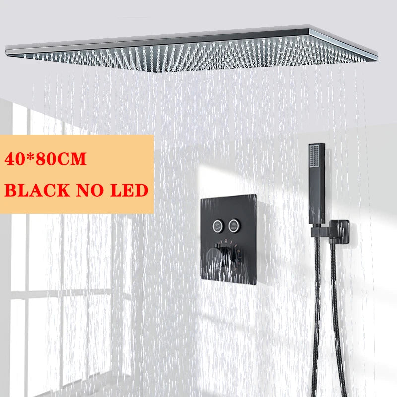 Wanmivezlo Brass LED Rain Shower Head Powered By Water Flow