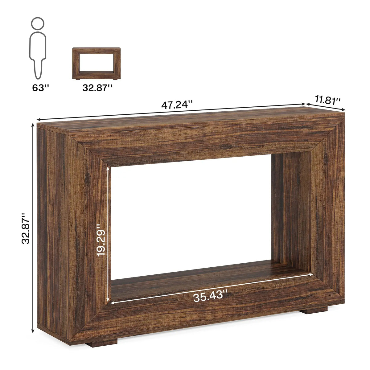 Tribesigns Industrial Farmhouse Console Table With Storage