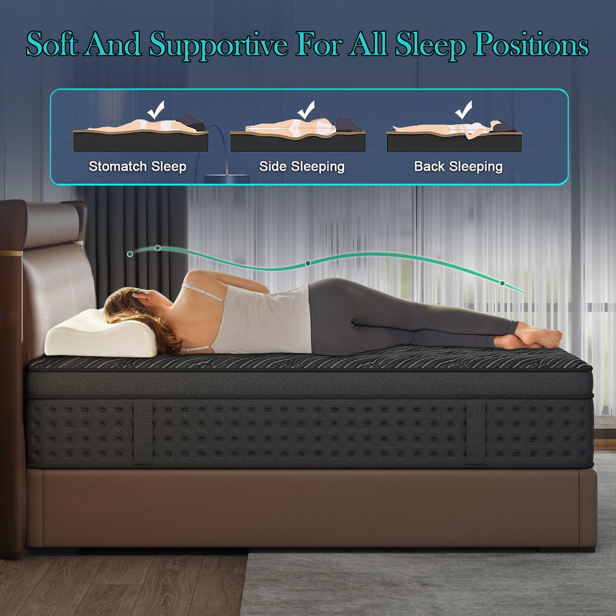 Medium Firmness Memory Foam Spring Mattress For Pressure Relief