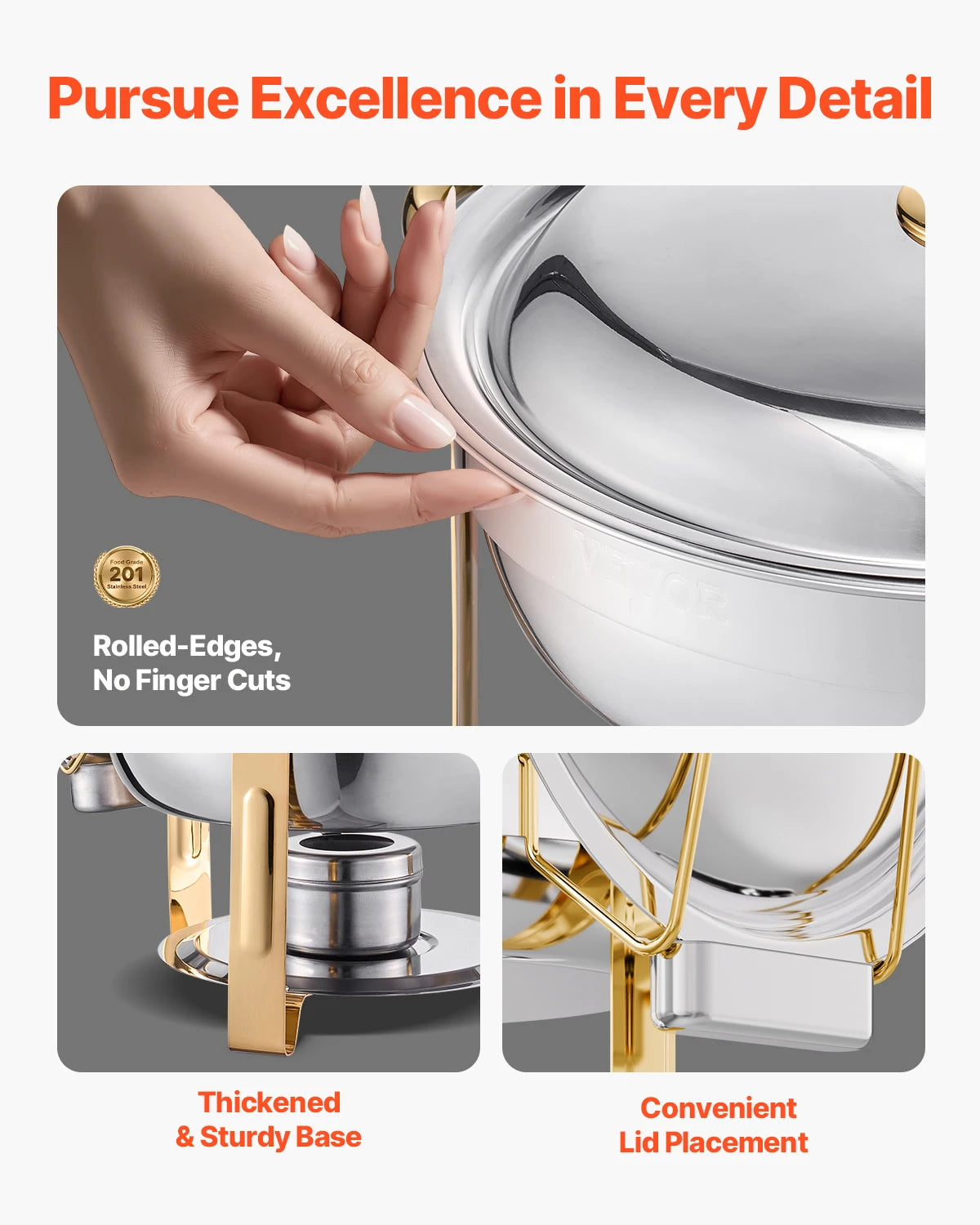 SucceBuy 4 Pack Stainless Steel Chafing Dish Buffet Set