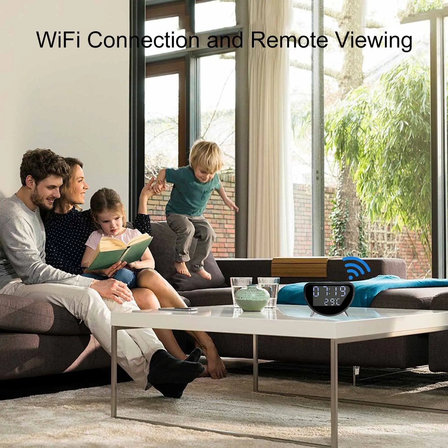 Ouvis 4K WiFi Clock Camera With Wireless Charging Motion Detection
