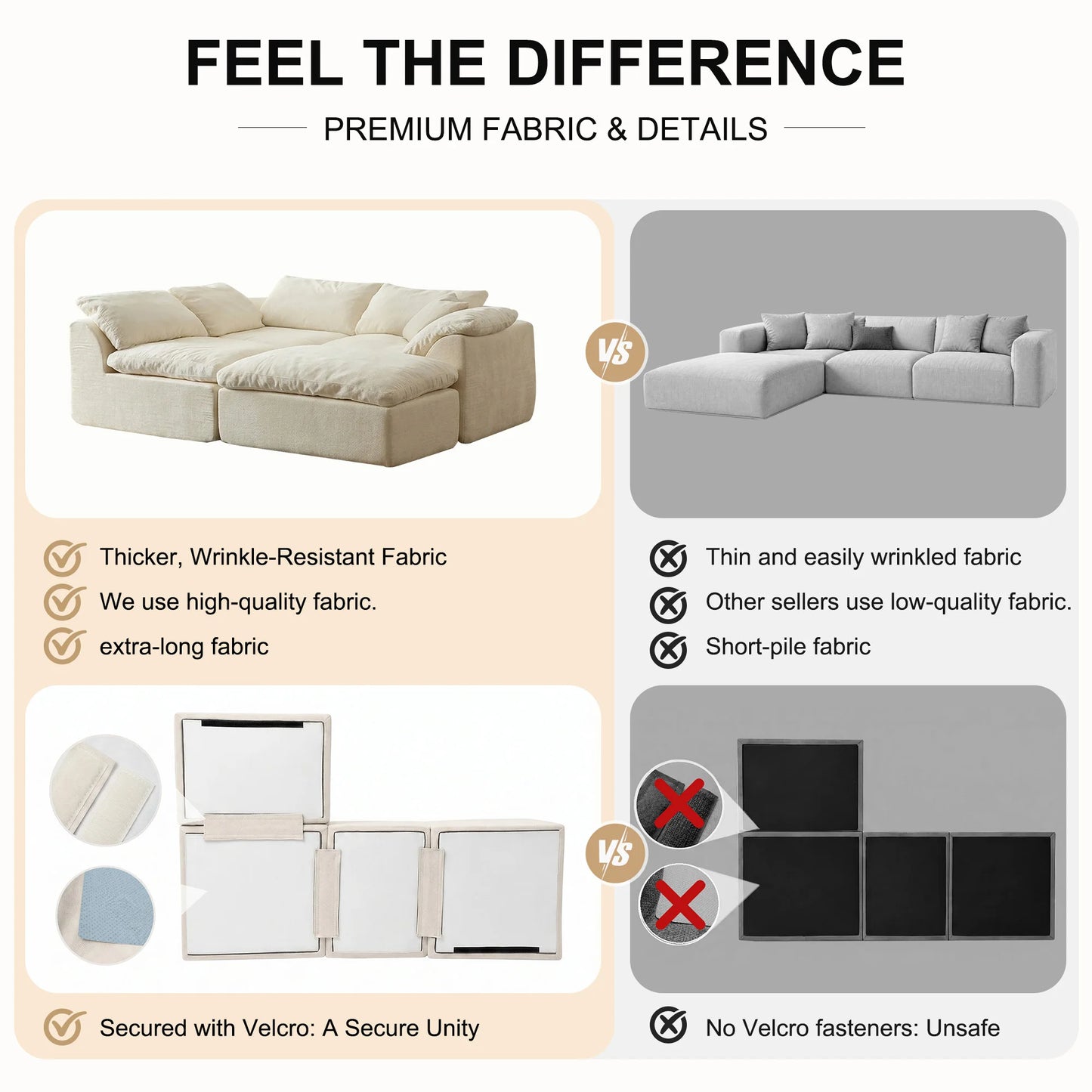 Yeflixvrau Modern Modular Sectional Sofa Cloud Couch
