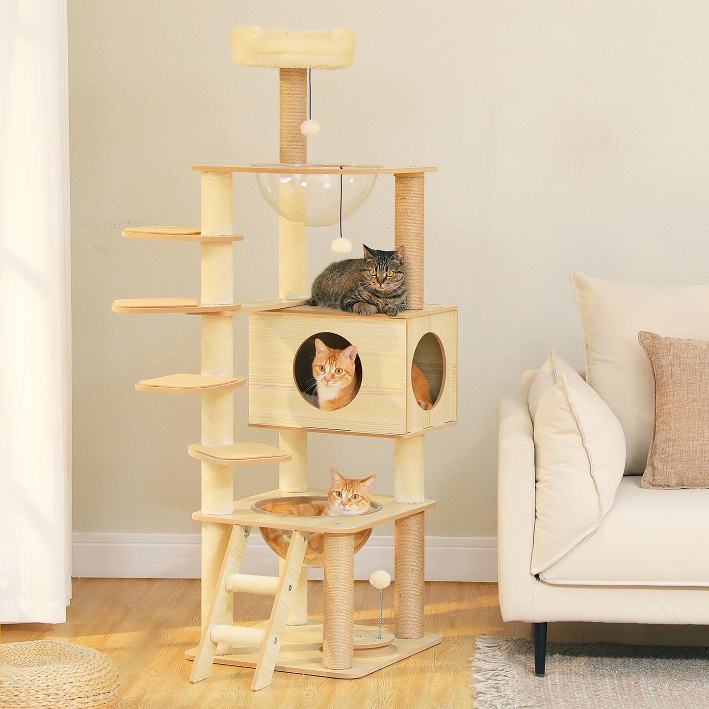 PAWZ Ro Multi Level Cat Tree Indoor Wood Tower Series