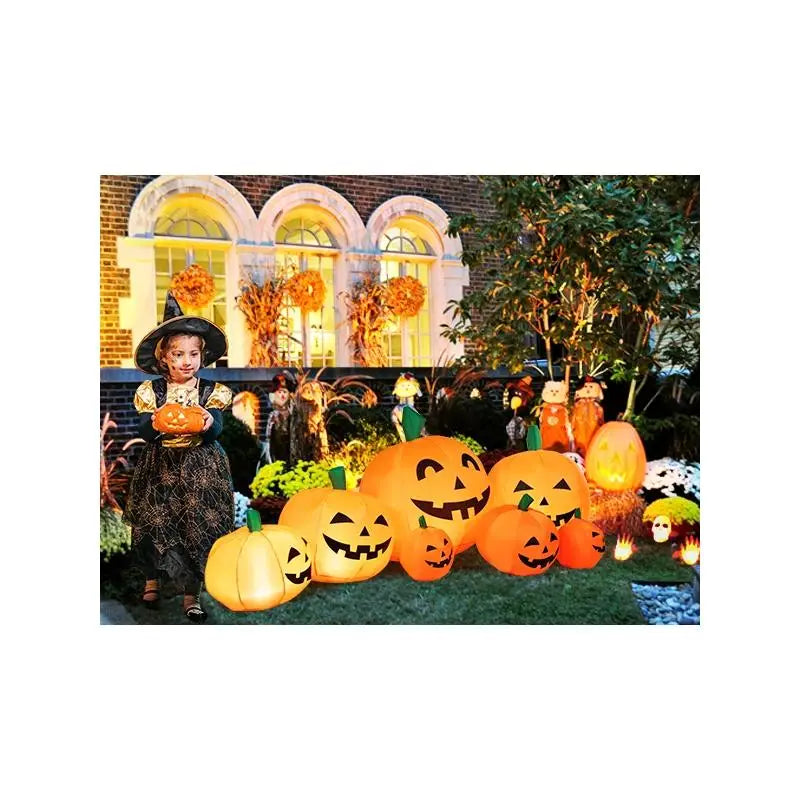 LIFEZEAL Halloween Inflatable Pumpkin Patch With Flashing Lights