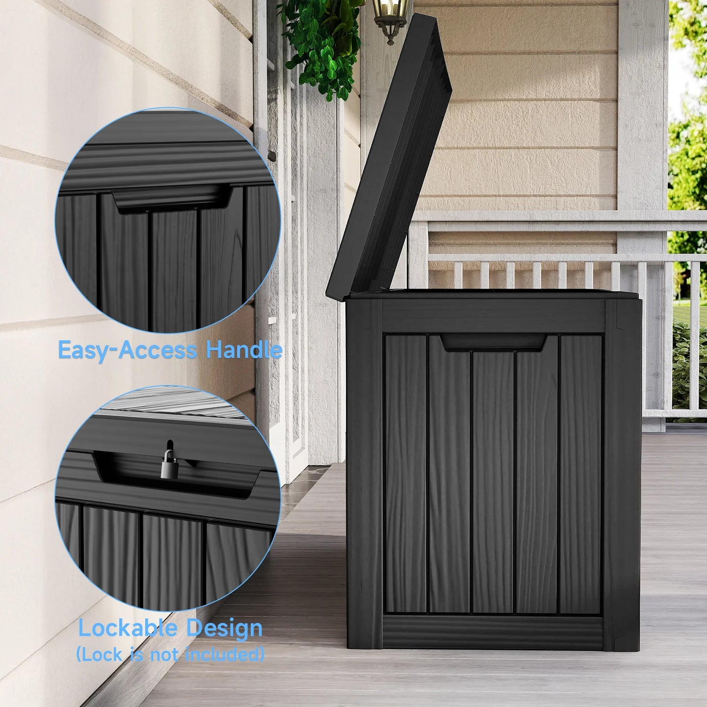 Resin Outdoor Storage Box Deck Box Lockable Patio Container
