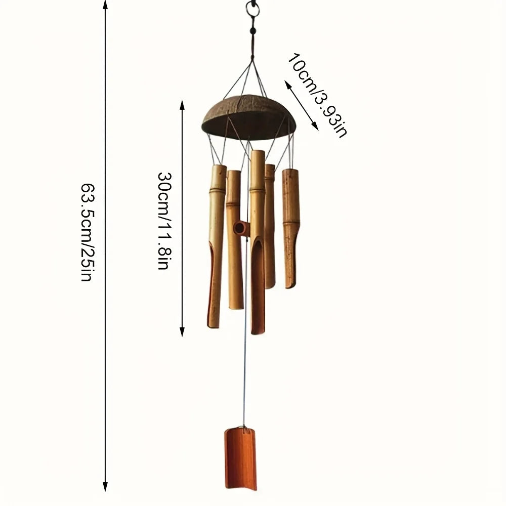 Garden Bamboo Wind Chimes Outdoor Wooden Decor Festive Seasonal Decor