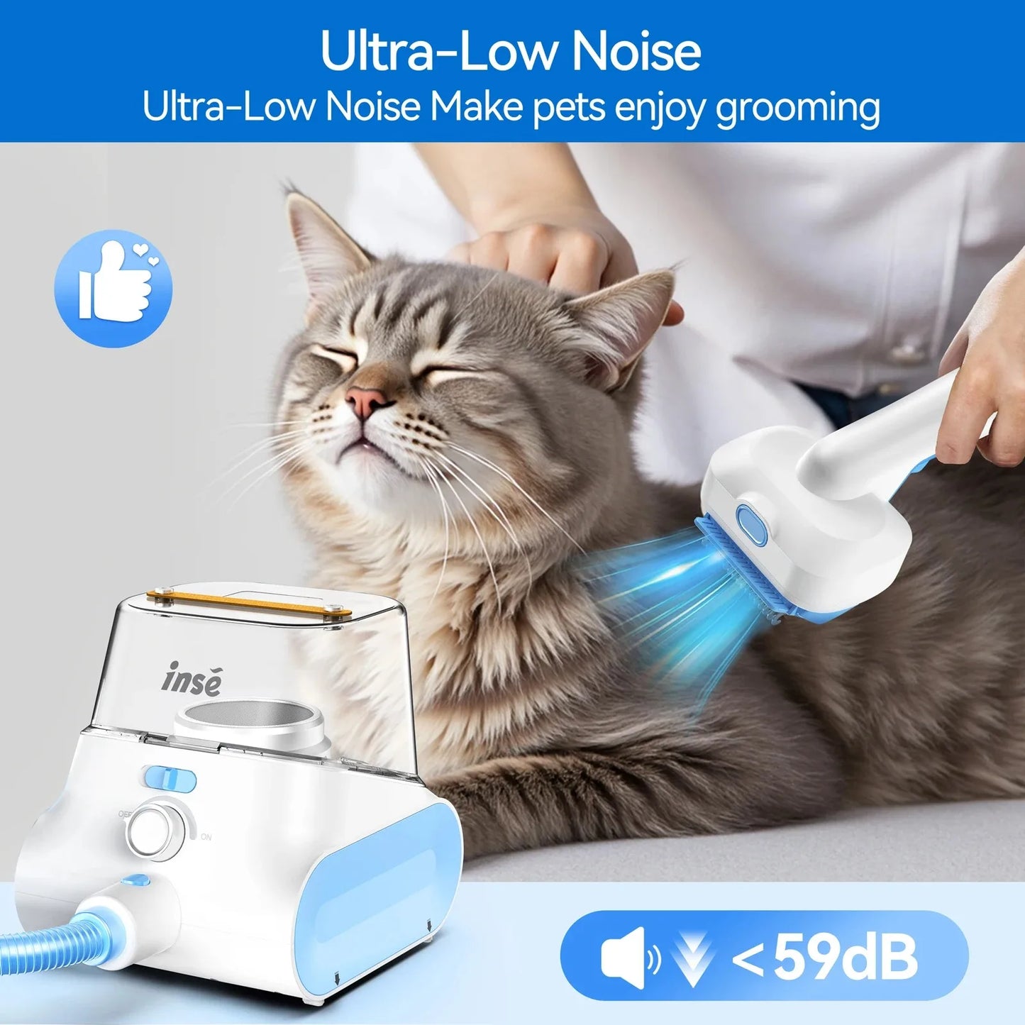 INSE P30 Dog Grooming Vacuum Ultra Low Noise Pet Kit