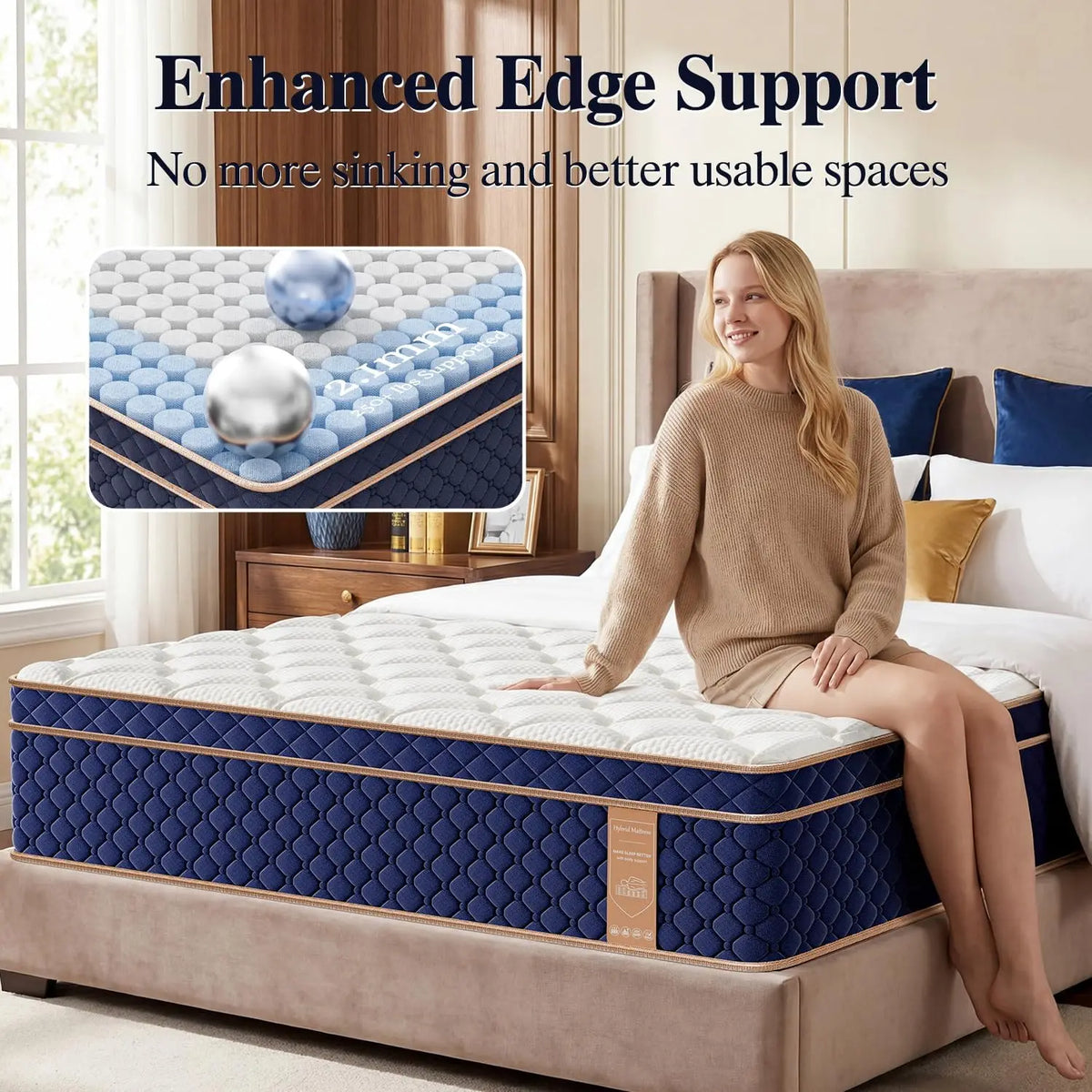 Hybrid Memory Foam Mattress Medium Firm With Motion Isolation