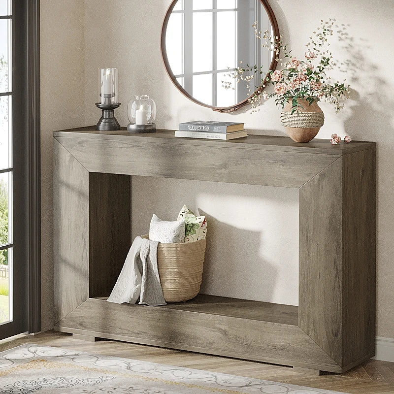 Tribesigns Industrial Farmhouse Console Table With Storage