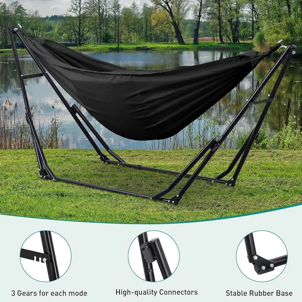 Portable Hammock Chair With Foldable Stand And Carrying Bag